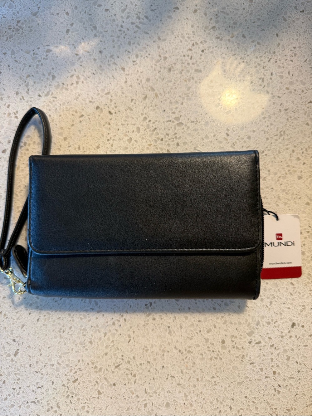 Mundi Black Wristlet Clutch